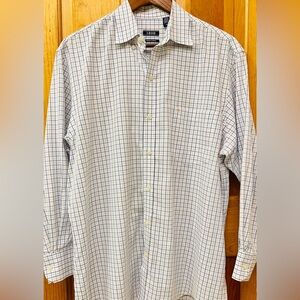 Men’s “Izod” Premium Essentials Plaid Button Up Dress Shirt